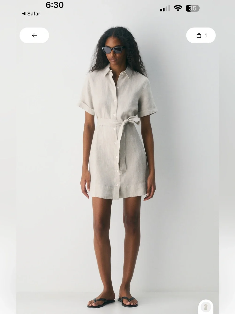 Aritzia Wilfred Eleta Linen Mini Dress - Picture 3 of 8